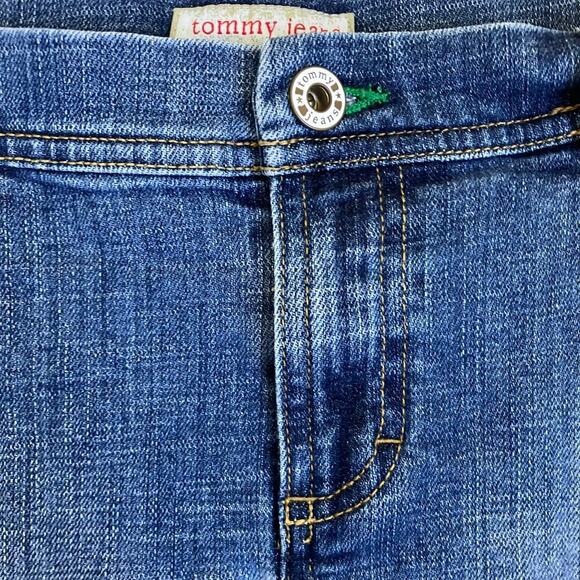 Tommy Hilfiger Vtg Y2K Denim Mini Skirt Floral Printed Stone Washed Coconut girl - Picture 4 of 16